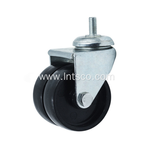 Threaded Stem Twin-wheel Casters with PP Wheels